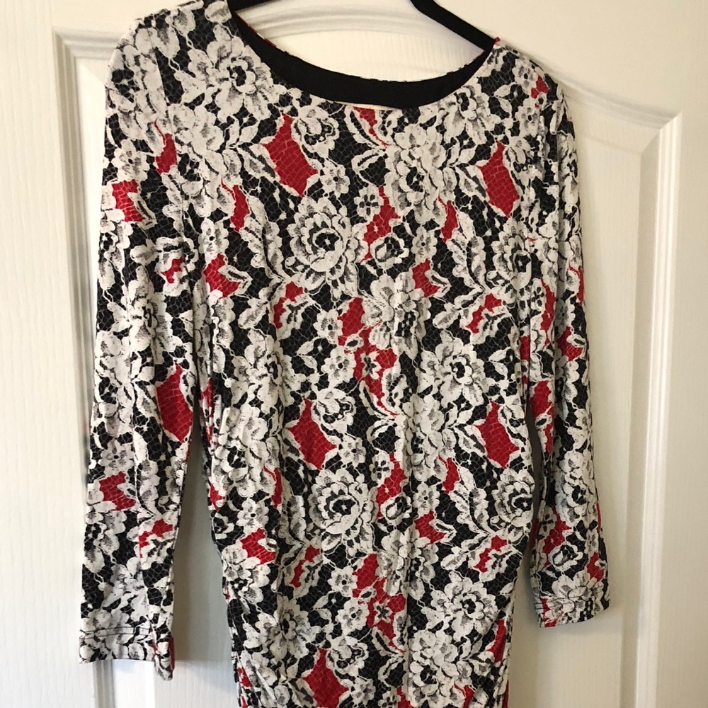 Aidan Mattox Ruched Dress with 3/4 sleeve 🌹